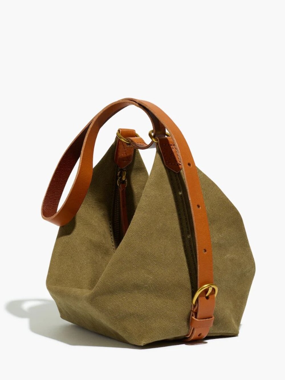 Madewell - The Canvas Sling Bag Leather Strap Olive Green Minimalist - Picture 3 of 11